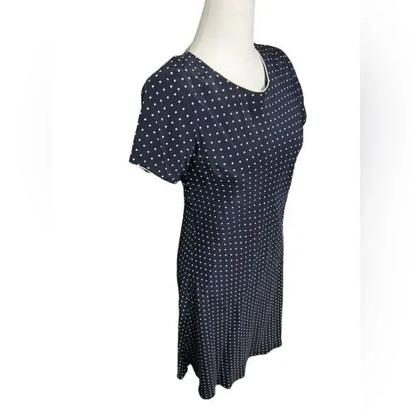 90s Vision Apparel Silk Dot
Dress 6 medium blue and cream midi - Picture 3 of 12